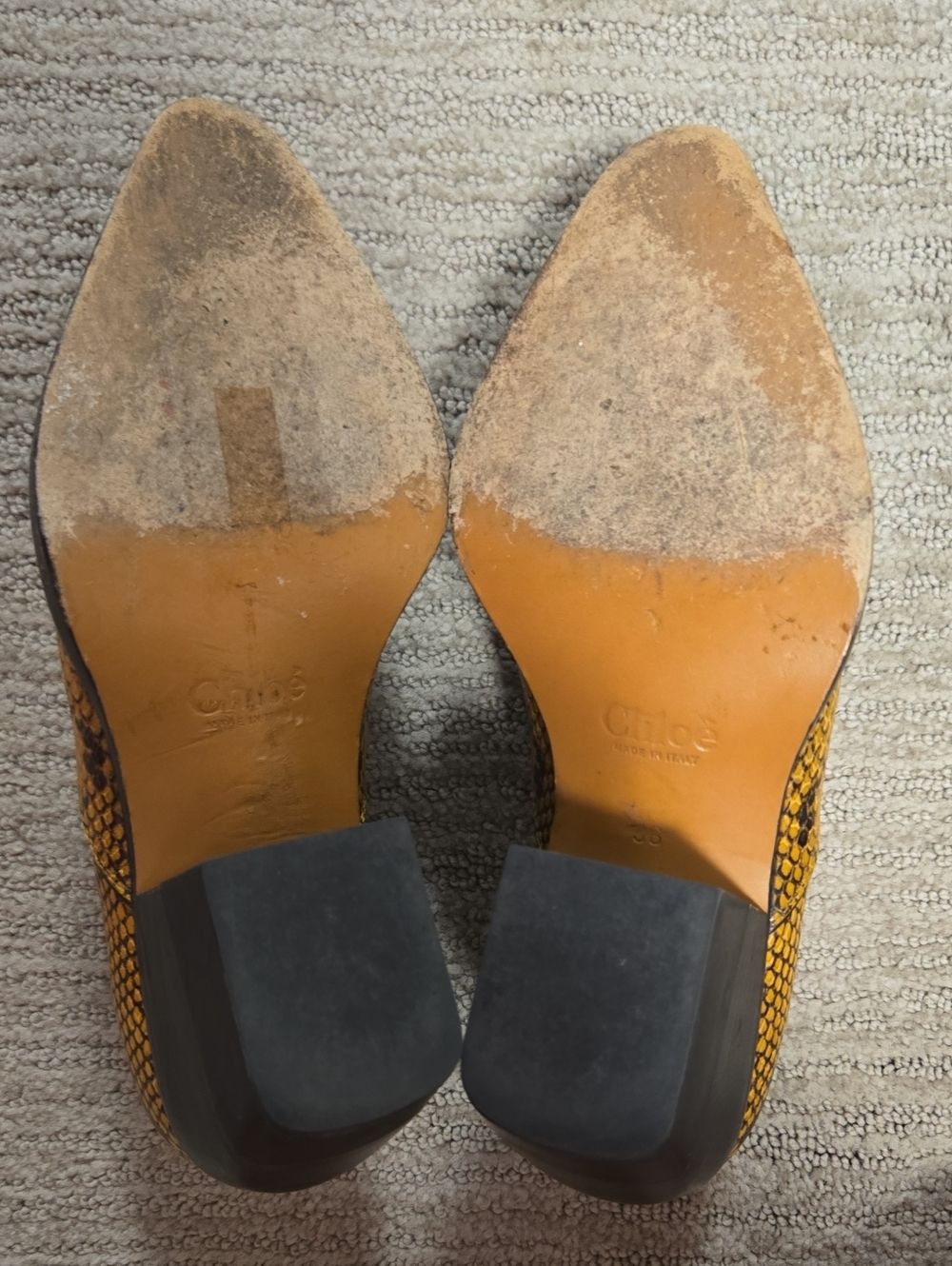 Chloé Rylee Snake Embossed Leather Booties-Black/Yellow - Picture 15 of 15